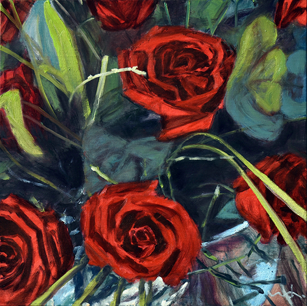 Bouquet;Oel auf Leinwand,; 60 x 60 cm;1.400 - Galerie Wroblowski
